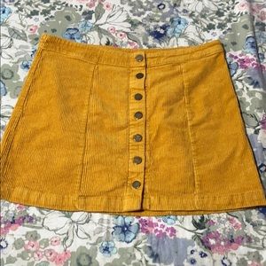 Corduroy button down skirt